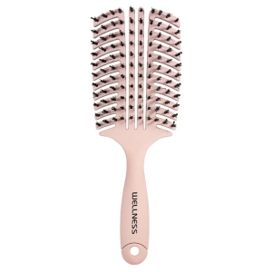 WELLNESS PREMIUM PRODUCTS Szczotka do włosów płaska różowa z włosiem dzika - Large